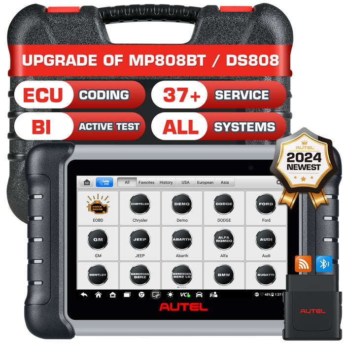 【2 Years Update】Autel MaxiPRO MP808BT Pro Diagnostic Scanner |ECU Coding |Bi-Directional Control | OE-Level All Systems Diagnostic | 37+ Services