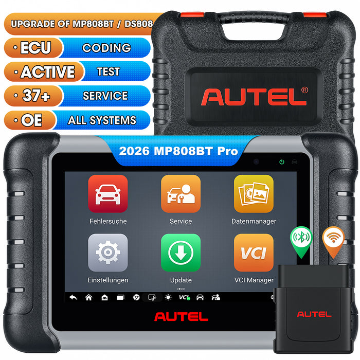Autel MaxiPRO MP808BT Pro丨Drahtloser Diagnosescanner| ECU-Codierung|Bidirektionale Steuerung| Alle Systeme | 37+ Services |  Mehrsprachig