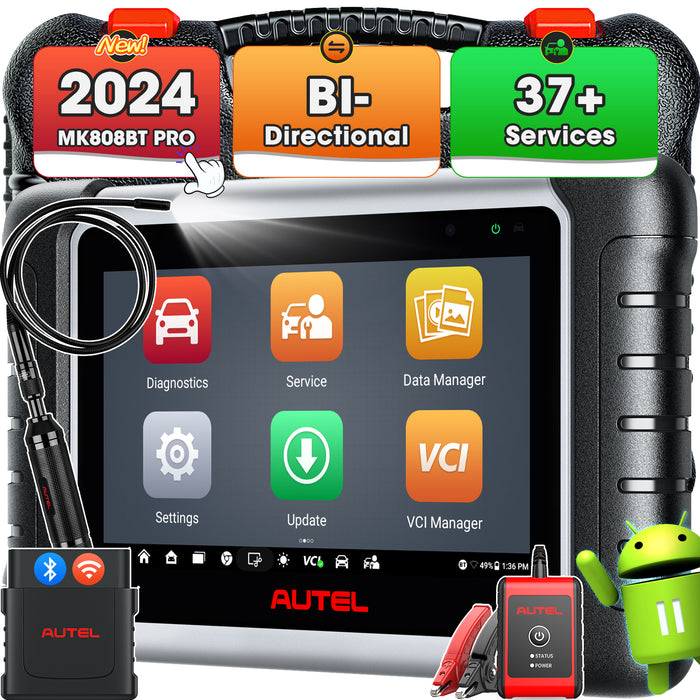 【2024 NEU】Autel MaxiCOM MK808BT Pro Bluetooth-Verbindung |Alle Systemdiagnose | 37+ Dienstleistungen | ABS-Entlüftung, Ölrückstellung, EPB, SAS, DPF, BMS, Drosselklappe, Injektorcodierung | Mehrsprachig
