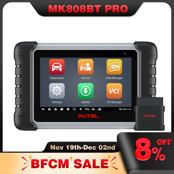Autel MaxiCOM MK808BT Pro|Bluetooth-Verbindung |bidirektionale Steuerung | 38+ Dienstleistungen | ABS-Entlüftung, Ölrückstellung, EPB, SAS, DPF, BMS, Drosselklappe, Injektorcodierung | Mehrsprachig