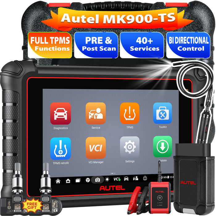 【2 Free MX-sensors】Autel Maxicom MK900TS丨Professioneller TPMS-Diagnosescanner丨TPMS-Neulernen/Ersetzen/Sensorprogrammierung丨Mehrmarken-Komplettsystem 40+Service丨Mehrsprachig