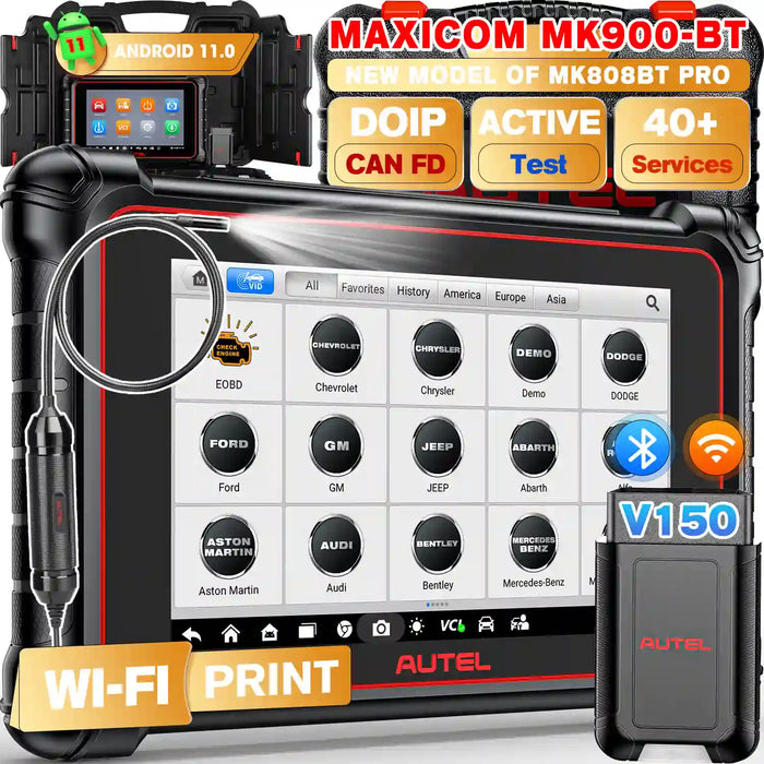 Autel Maxicom MK900BT丨OBDII-Diagnosescanner丨Android 11 Upgrade von MK900丨40+ Service aktiver Test丨Alll-System mehrere Marken
