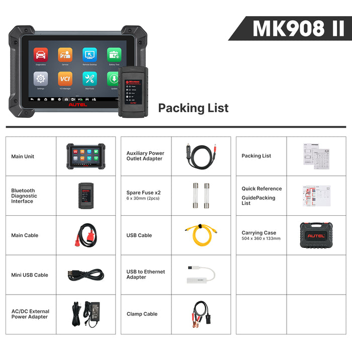 Autel MaxiCOM MK908 II | Erweiterte ECU-Codierung | Bidirektionale Steuerung | Alle Systeme | 36+ Reset-Dienste | Mehrsprachig