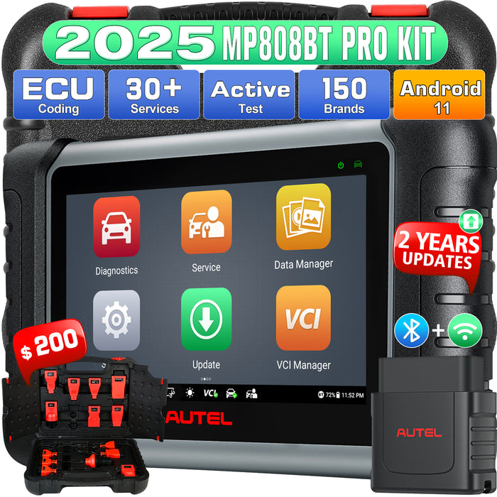 【2 Jahre Update】Autel MaxiPRO MP808BT Pro Kit Diagnosescanner mit Box-Adaptern | Bidirektionale Steuerung | OE-Level Alle Systemdiagnose | 37+ Dienstleistungen | Öl zurücksetzen | EPB | Mehrsprachig