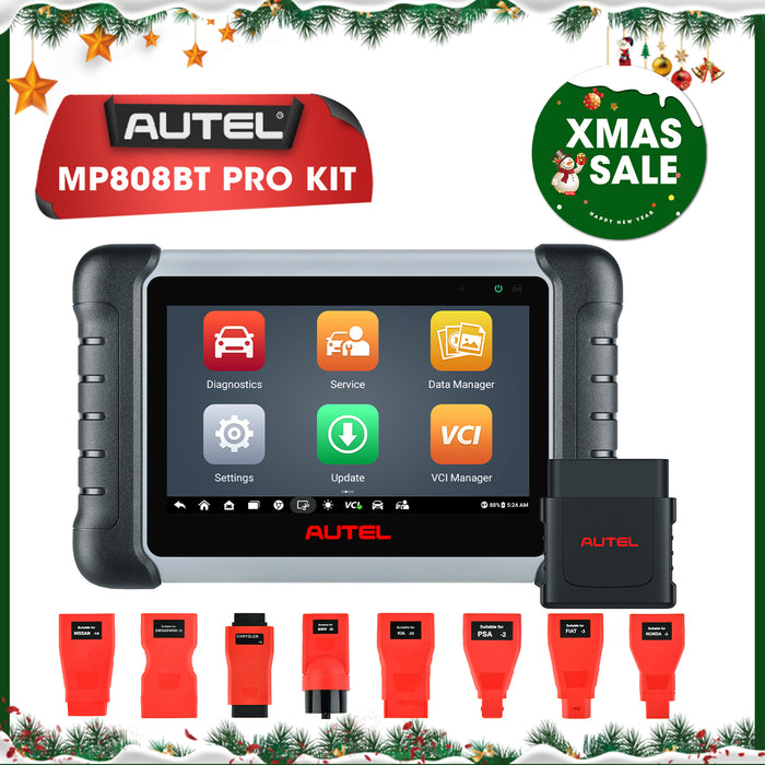 【2 Jahre Update】Autel MaxiPRO MP808BT Pro Kit Diagnosescanner mit Box-Adaptern | Bidirektionale Steuerung | OE-Level Alle Systemdiagnose | 37+ Dienstleistungen | Öl zurücksetzen | EPB | Mehrsprachig