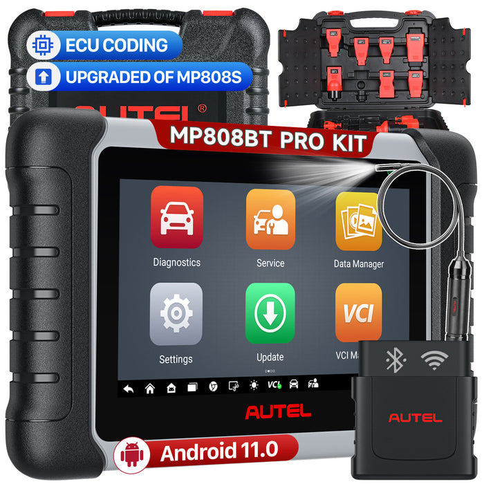 【2 Jahre Update】Autel MaxiPRO MP808BT Pro Kit Diagnosescanner mit Box-Adaptern | Bidirektionale Steuerung | OE-Level Alle Systemdiagnose | 37+ Dienstleistungen | Öl zurücksetzen | EPB | Mehrsprachig