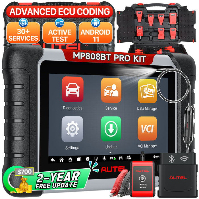 【2 Jahre Update】Autel MaxiPRO MP808BT Pro Kit Diagnosescanner mit Box-Adaptern | Bidirektionale Steuerung | OE-Level Alle Systemdiagnose | 37+ Dienstleistungen | Öl zurücksetzen | EPB | Mehrsprachig