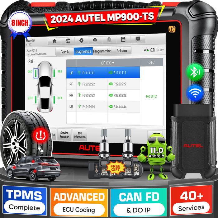 【2 Free MX-sensors】Autel Maxipro MP900TS TPMS Scanner丨Android 11 TPMS neu lernen/ersetzt/MX-Sensor-Programmierung丨ECU Coding丨40+ Reset service丨Bi-Directional Control