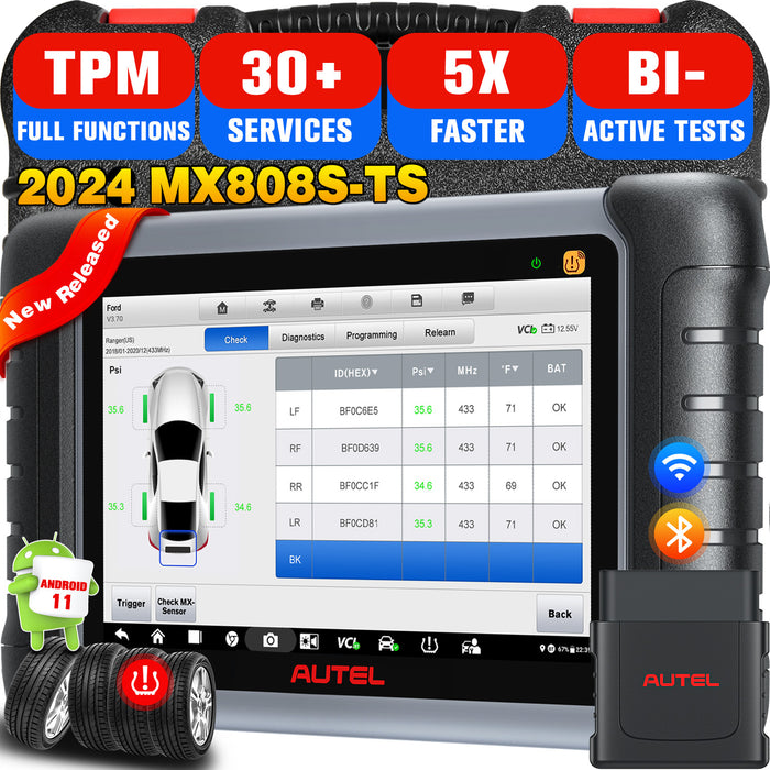 Autel MaxiCheck MX808S-TS | Vollständige TPMS-Funktion| Same as MK808S-TS/MK808Z-TS| Alle Systemdiagnose | 30+Dienste zurücksetzen