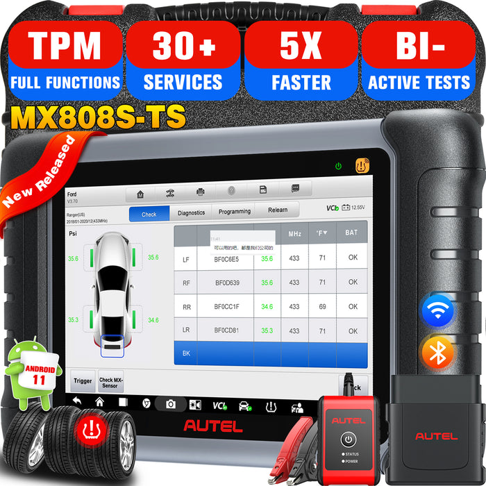 Autel MaxiCheck MX808S-TS | Vollständige TPMS-Funktion| Same as MK808S-TS/MK808Z-TS| Alle Systemdiagnose | 30+Dienste zurücksetzen