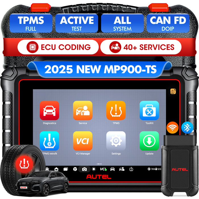 Autel Maxipro MP900TS TPMS Scanner丨Android 11 TPMS neu lernen/ersetzt/MX-Sensor-Programmierung丨ECU Coding丨40+ Reset service丨Bi-Directional Control