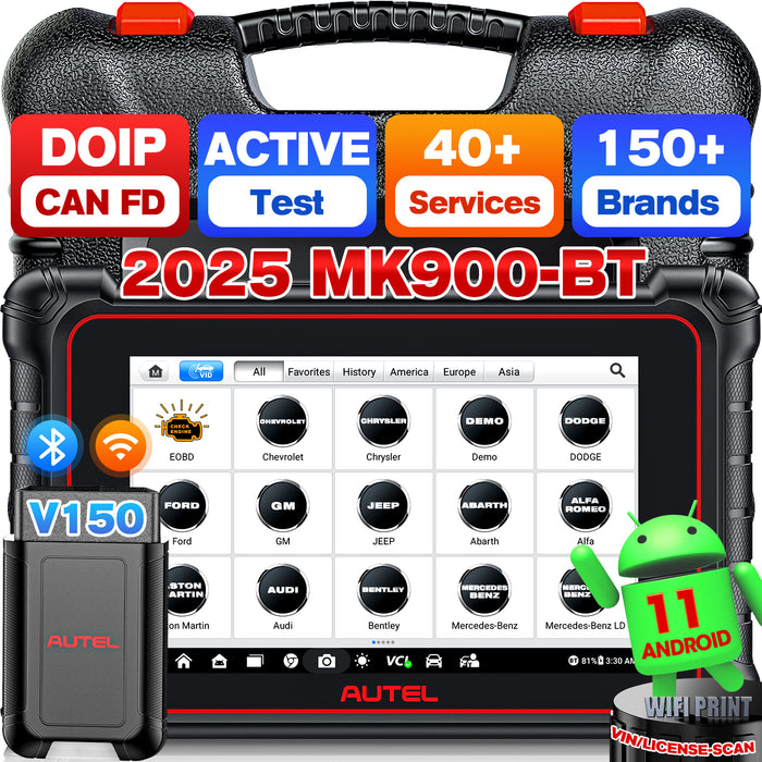 Autel Maxicom MK900BT OBDII-Diagnosescanner丨Android 11, 8-Zoll-Bildschirm 8M-Rückfahrkamera丨40+ Service aktiver Test丨Alll-System mehrere Marken