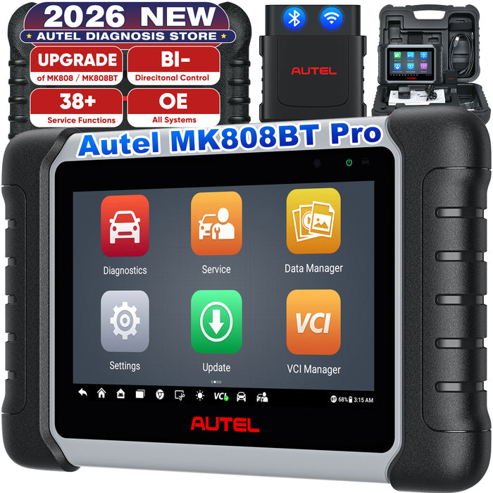 Autel MaxiCOM MK808BT Pro| Diagnosescanner Bluetooth-Verbindung | bidirektionale Steuerung | Alle Systemdiagnose | 37+ Dienste |Mehrsprachig