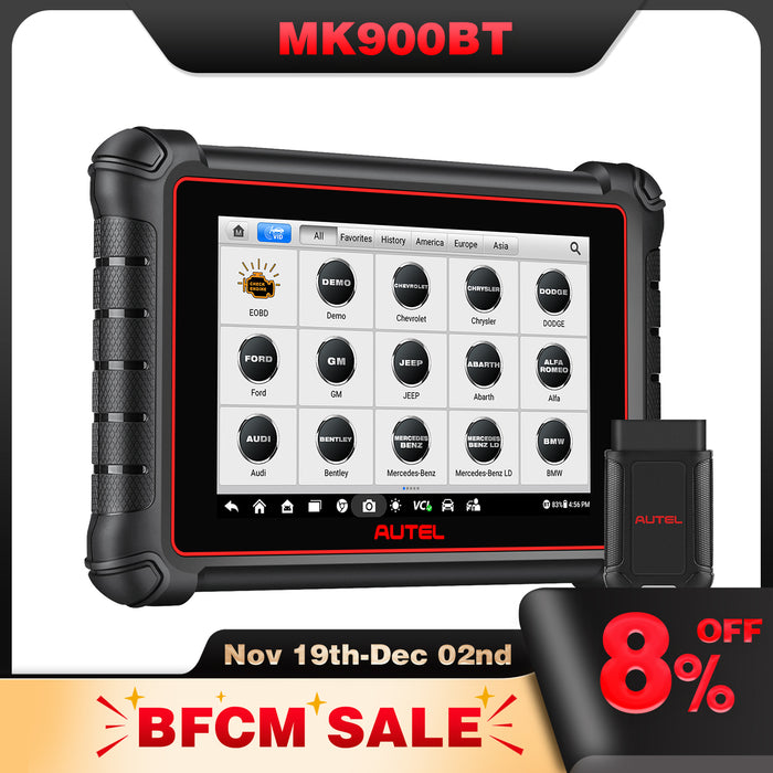 Autel Maxicom MK900BT丨OBDII-Diagnosescanner丨Android 11 Upgrade von MK900丨40+ Service aktiver Test丨Alll-System mehrere Marken