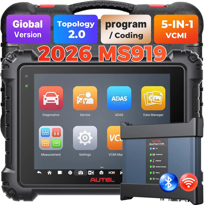 Autel MaxiSys MS919丨Top Level Diagnosis Scanner/J2534 ECU Programming/Coding/Topology Map 2.0/Bidirectional Control/40+Reset Service/Global Version Multi-language