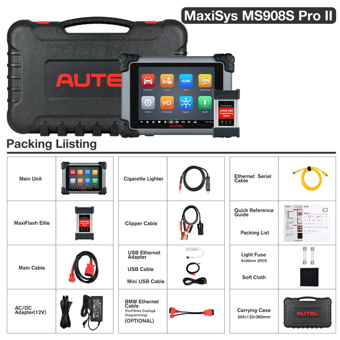 Autel MaxiSys MS908S Pro II | With J2534 ECU Programmierung |  ECU-Codierung | Aktive Tests | 36+Dienste zurücksetzen |Alle Systeme | Upgraded of MK908 Pro/MS908 Pro